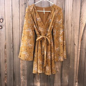 Free People Lilou Floral Wrap Mini Dress